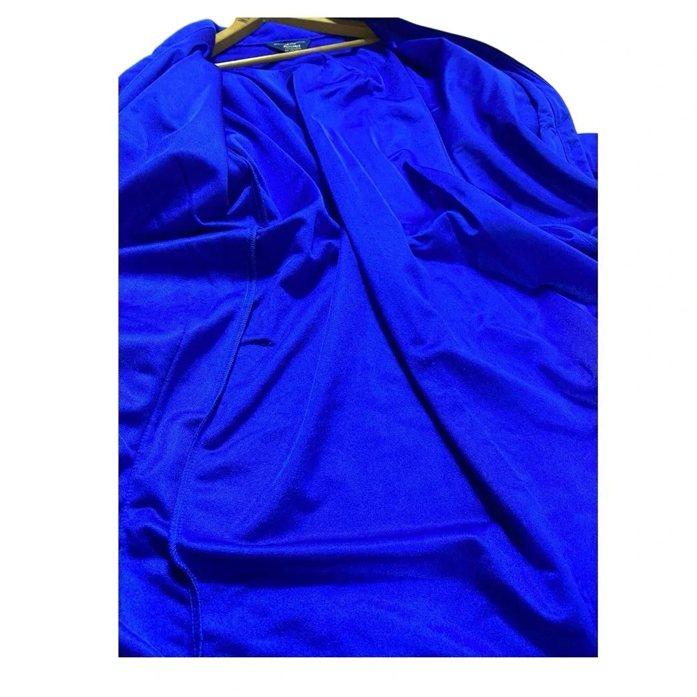 VTG Harcourt Robe Mens OS Royal Blue Tie Belt USA Made Pockets Soft Fleece Lined